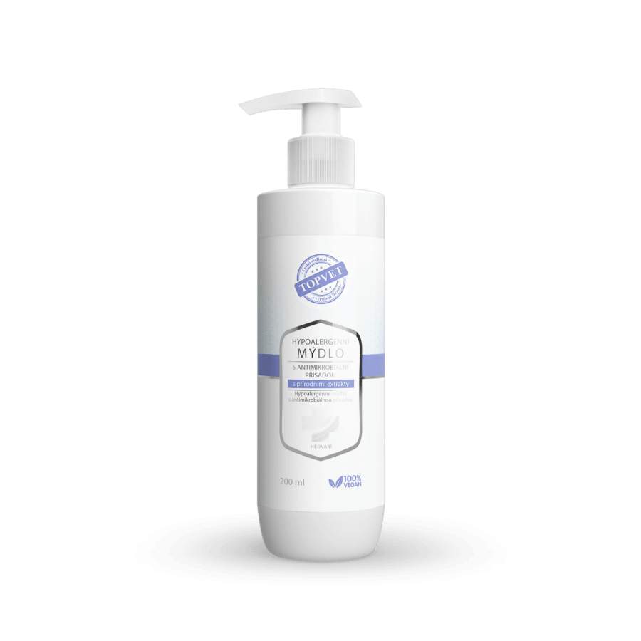 Hypoalergénne mydlo s antimikrobiálnou prísadou 200 ml TOPVET