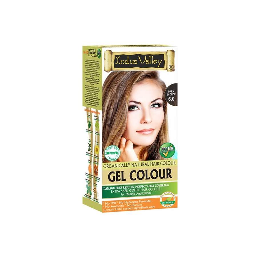 Šetrná gélová farba na vlasy Tmavá Blond 6.0 Indus Valley